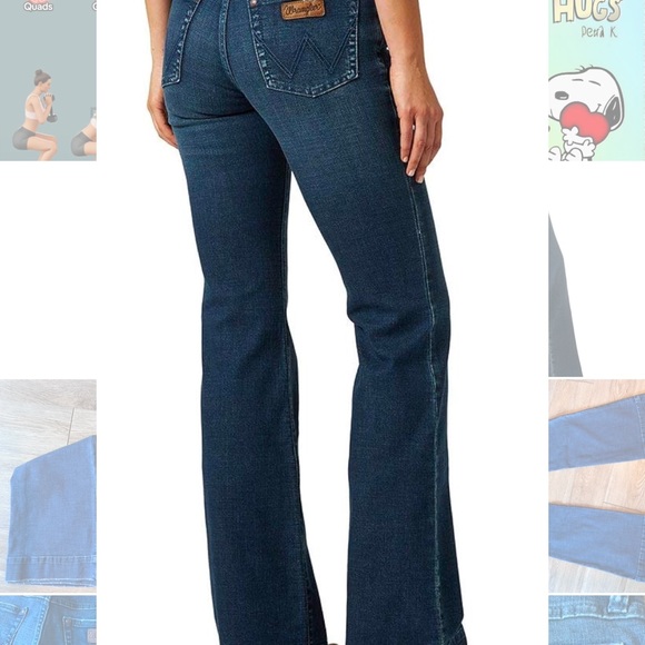 Wrangler Womens Retro Mae Mid Rise Wide Leg Trouser Jeans. 👖 - Picture 3 of 16